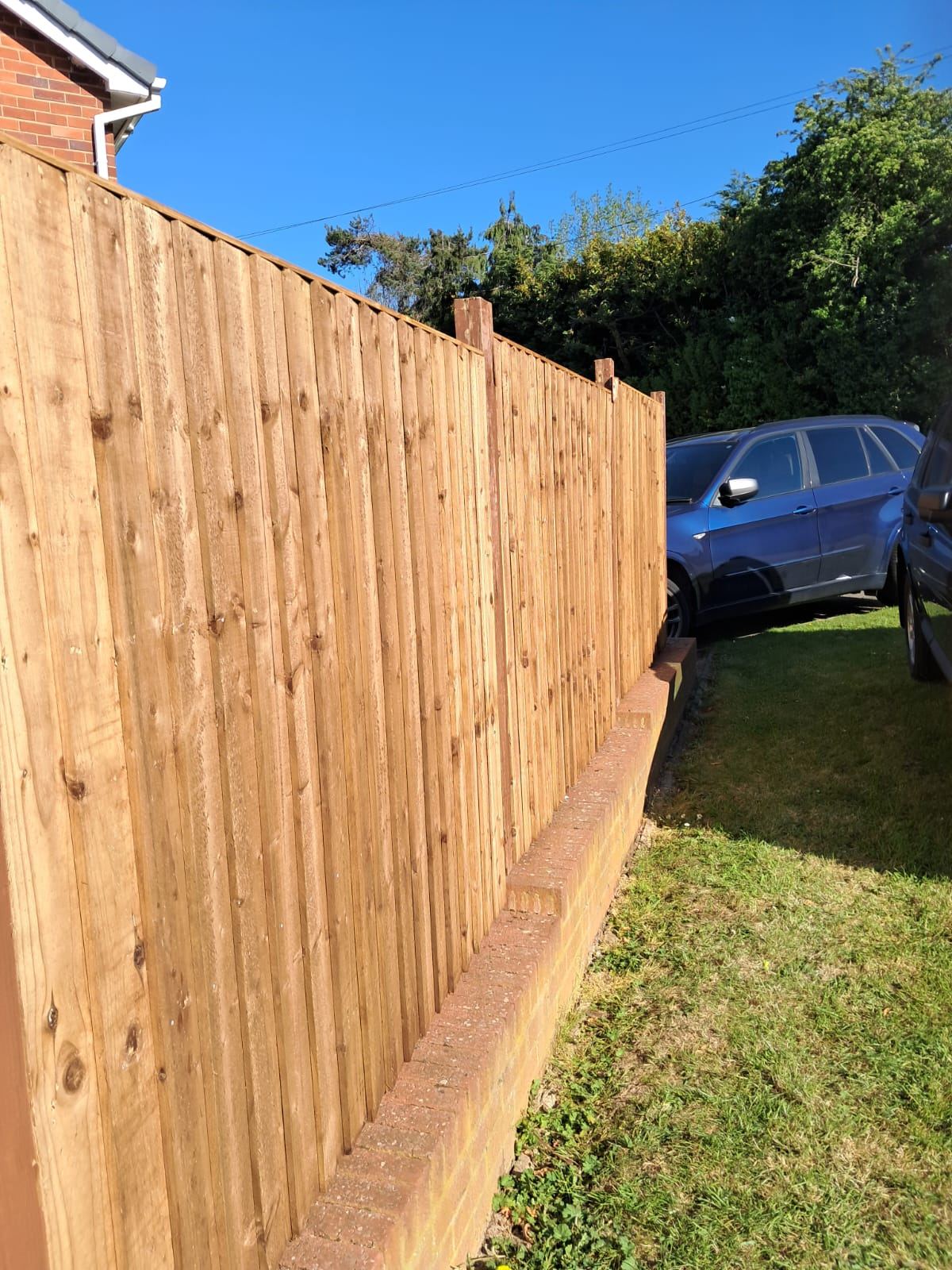 New boundary fence on a brick wall in Kidderminster, photo 1