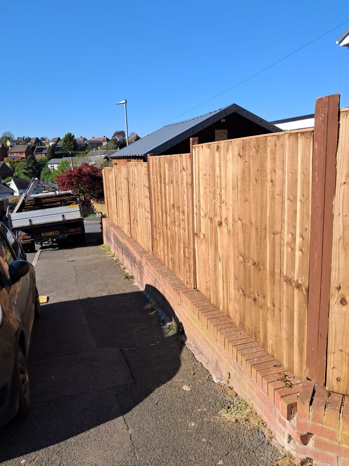 New boundary fence on a brick wall in Kidderminster, photo 3