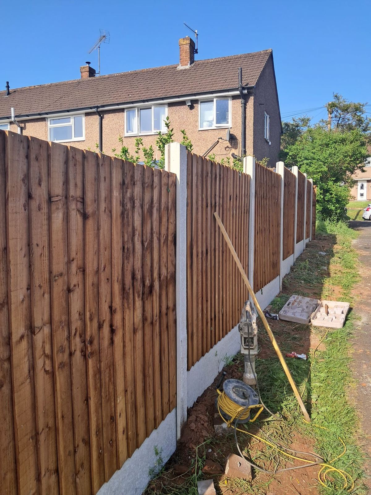 Replacement closeboard fence beside an access path in Kidderminster, photo 1