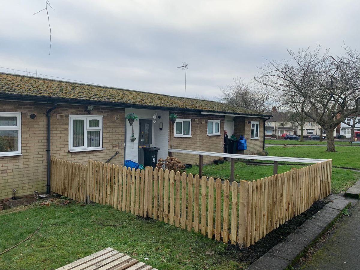 Timber picket fencing fitted along the front of a Dudley bungalow, photo 2