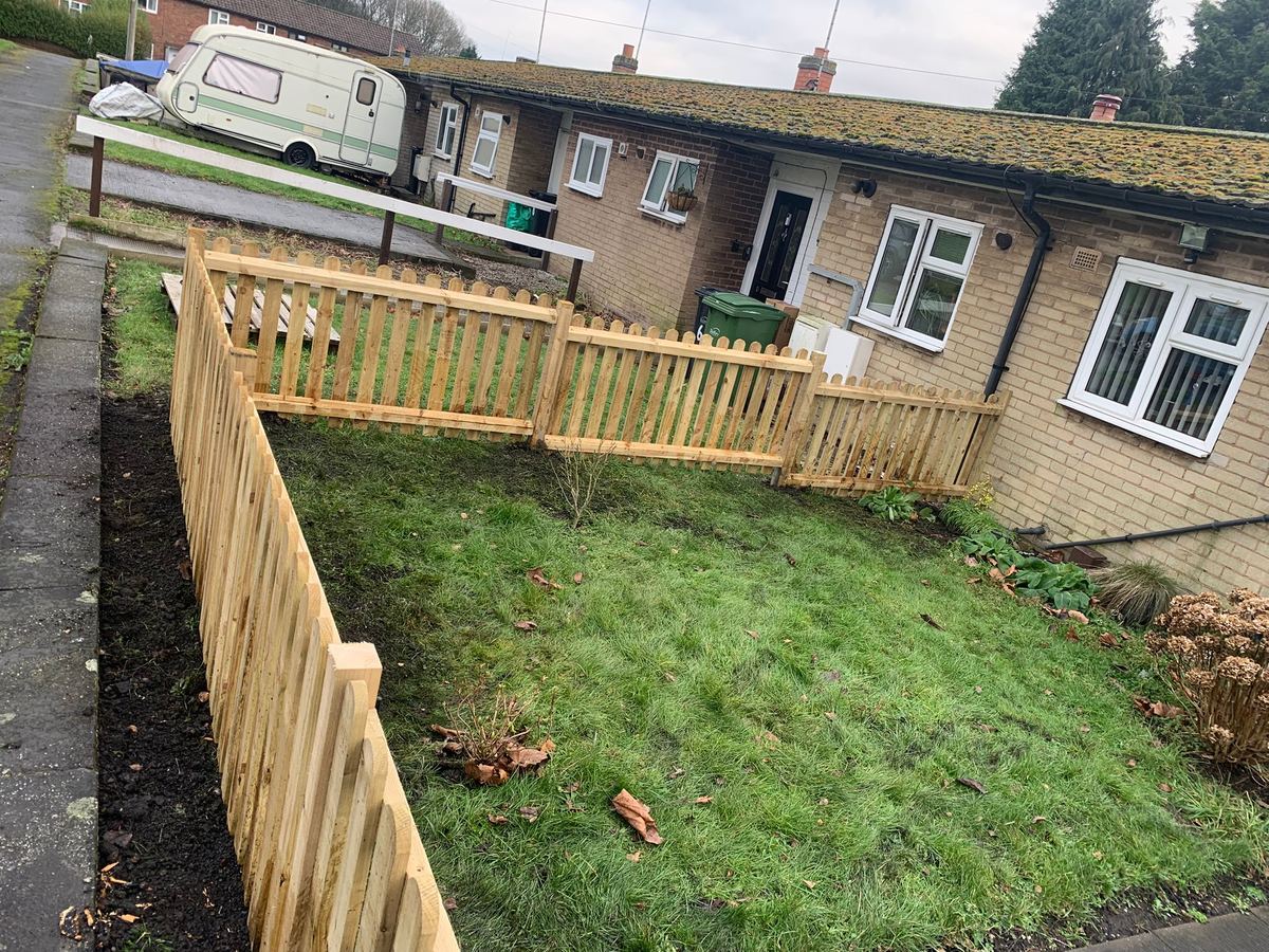 Timber picket fencing fitted along the front of a Dudley bungalow, photo 3